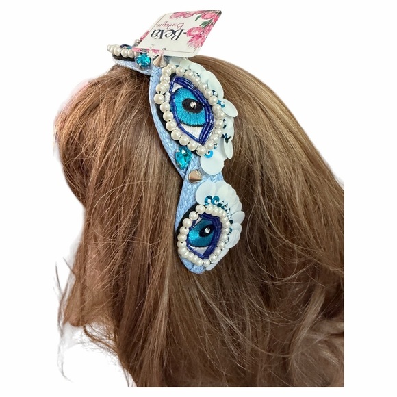 Evil Eye Pearl Sequin Headband - Picture 7 of 10